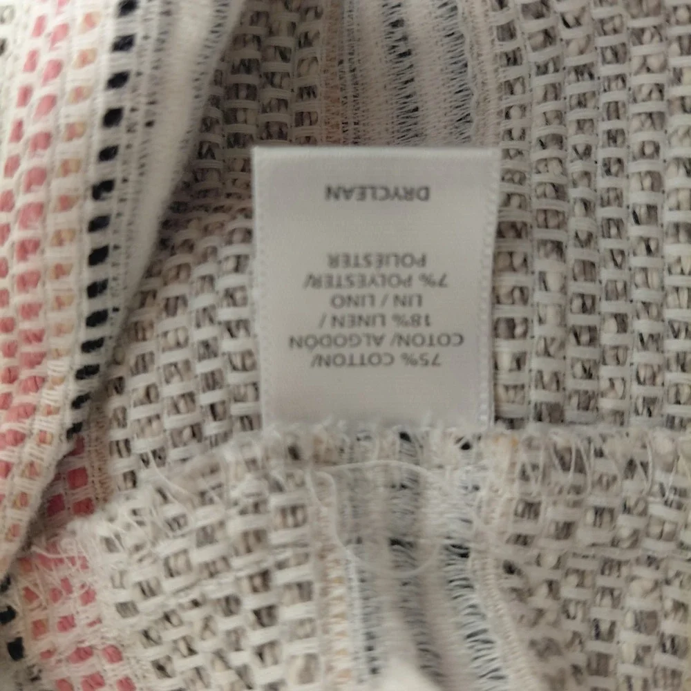 Ann Taylor LOFT Striped Textured Riviera Shorts Size 10P Black Pink Gray White
